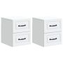 Sieninis naktinis staliukas 2 pcs Balta 34,5 x 33 x 40 cm