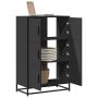 Highboard Black 68x35x106,5 cm Mediena ir metalas