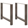 Valgomojo stalo kojos, 2 vnt., natūralaus plieno, 90x(72-73) cm, plienas