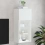 TV spintelė su LED lemputėmis, baltos spalvos, 40,5x30x90cm
