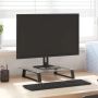 Monitoriaus stovas, juodas, 40x35x8cm, stiklas ir metalas