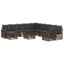 Sodo Sofų Rinkinys 12 pcs Pilka poliratanas