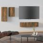 TV spintelių komplektas, 4 dalių, dūminio ąžuolo, mediena
