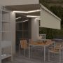 Automatinė markizė su uždanga/LED/vėjo jutikliu, kreminė, 6x3m