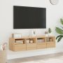 Sieninės TV spintelės, 2vnt., ąžuolo, 60x30x30cm, mediena