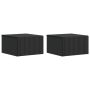 Sieninis naktinis staliukas 2 pcs Juoda 33 x 34,5 x 20 cm