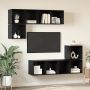 TV spintelių komplektas 4 pcs Juodas ąžuolas Apdirbta mediena