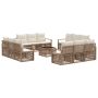 Sodo Sofų Rinkinys 13 pcs Smėlio poliratanas