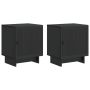 Šalia lovos spintelė 2 pcs Juoda 43 x 34,5 x 50 cm