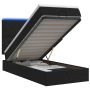 Otmana lova su matracsu ir LED Juoda 100 x 200 cm Audinys