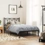 Metalinis lovos rėmas su galvūgaliu, juodos spalvos, 107x203cm