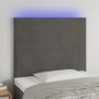 Galvūgalis su LED, tamsiai pilkas, 80x5x118/128cm, aksomas