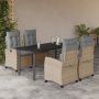 Sodo komplektas su pagalvėlėmis, 5 dalių, smėlio, poliratanas