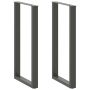 Baro stalo kojos, U formos, 2 vnt., antracito spalvos, 60x(110-111) cm, plienas