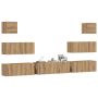 7 dalių sieninis televizoriaus spintelės komplektas Artisan Oak