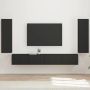 TV sieninio kabineto komplektas 4 pcs Juoda Apdirbta mediena