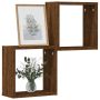 Wall Cube Lentynos 2 vnt Rudas ąžuolas 30x15x30 cm