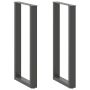 Baro stalo kojos, U formos, 2 vnt., antracito spalvos, 50x(100-101) cm, plienas