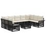Sodo Sofų Rinkinys 10 pcs Juoda poliratanas