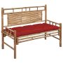 Sodo suoliukas su pagalvėle, 120cm, bambukas (41504+314950)