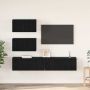 TV spintelių komplektas 4 pcs Juodas ąžuolas Apdirbta mediena