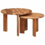Sudediami kavos stalai 2 pcs Ruda Kietos akacijos mediena