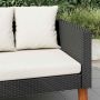 Dvivietė sodo sofa su pagalvėlėmis, juodos spalvos, poliratanas