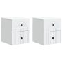 Sieninis naktinis staliukas 2 pcs Balta 33 x 34,5 x 40 cm