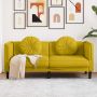 Dvivietė sofa su pagalvėlėmis, geltonos spalvos, aksomas
