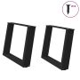 Kavos staliuko kojelės, 2 vnt., juodos, 70x(42-43) cm, plienas, U formos