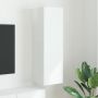 TV sieninė spintelė Blizgus baltas 30 x 31 x 100 cm