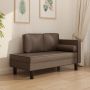Poilsio sofa su pagalvėmis ir ilga pagalve, ruda, dirbtinė oda