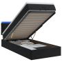 Otmana lova su matracsu ir LED Juoda 90 x 200 cm Aksomas