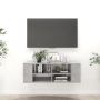 Sieninė TV spintelė, pilka, 102x35x35cm, apdirbta mediena