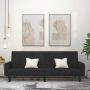 Dvivietė sofa-lova, juodos spalvos, aksomas