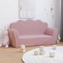 Vaikiška dvivietė sofa, rožinė, minkštas pliušinis