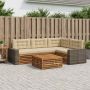 Lauko sofos komplektas 5 pcs Natūralus ir bežinis