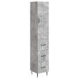 Spintelė 2 pcs Betono pilka 33 x 34,5 x 90 cm Apdirbta mediena