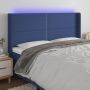 Galvūgalis su LED, mėlynos spalvos, 203x16x118/128cm, audinys