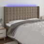 Galvūgalis su LED, taupe spalvos, 203x16x118/128cm, audinys