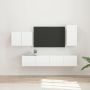 TV sieninio kabineto komplektas 4 pcs Aukštai blizganti balta