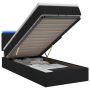 Otmana lova su matracsu ir LED Juoda 100 x 200 cm Audinys