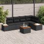 Sodo Sofų Rinkinys su pagalve 6 pcs Juoda Poli ratanas