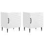 Šalia lovos spintelė 2 pcs Itin blizgi balta 43 x 34,5 x 50 cm