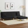 Dvivietė sofa-lova su pagalvėmis ir pakoja, juoda, audinys
