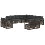 Sodo Sofų Rinkinys 13 pcs Pilka poliratanas