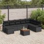 Sodo Sofų Rinkinys su pagalve 9 pcs Juoda poliratanas