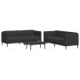Sofos komplektas, 2 dalių, juodos spalvos, audinys
