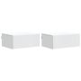 Sieninis naktinis staliukas 2 pcs Balta 49 x 34,5 x 20 cm
