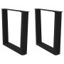 Kavos staliuko kojelės, V formos, 2 vnt., juodos, 50x(42-43,3) cm, plienas